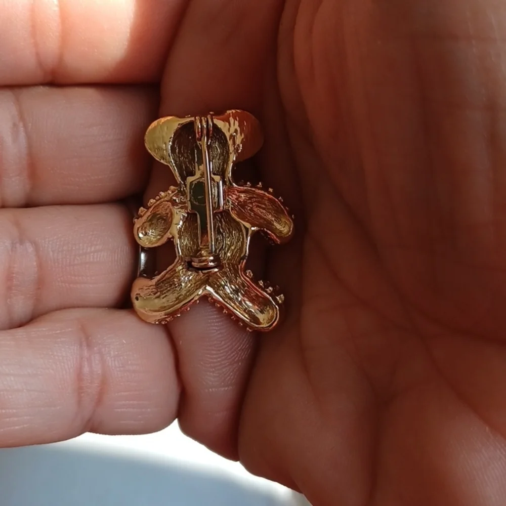 Teddy Bear Pin, goldtone